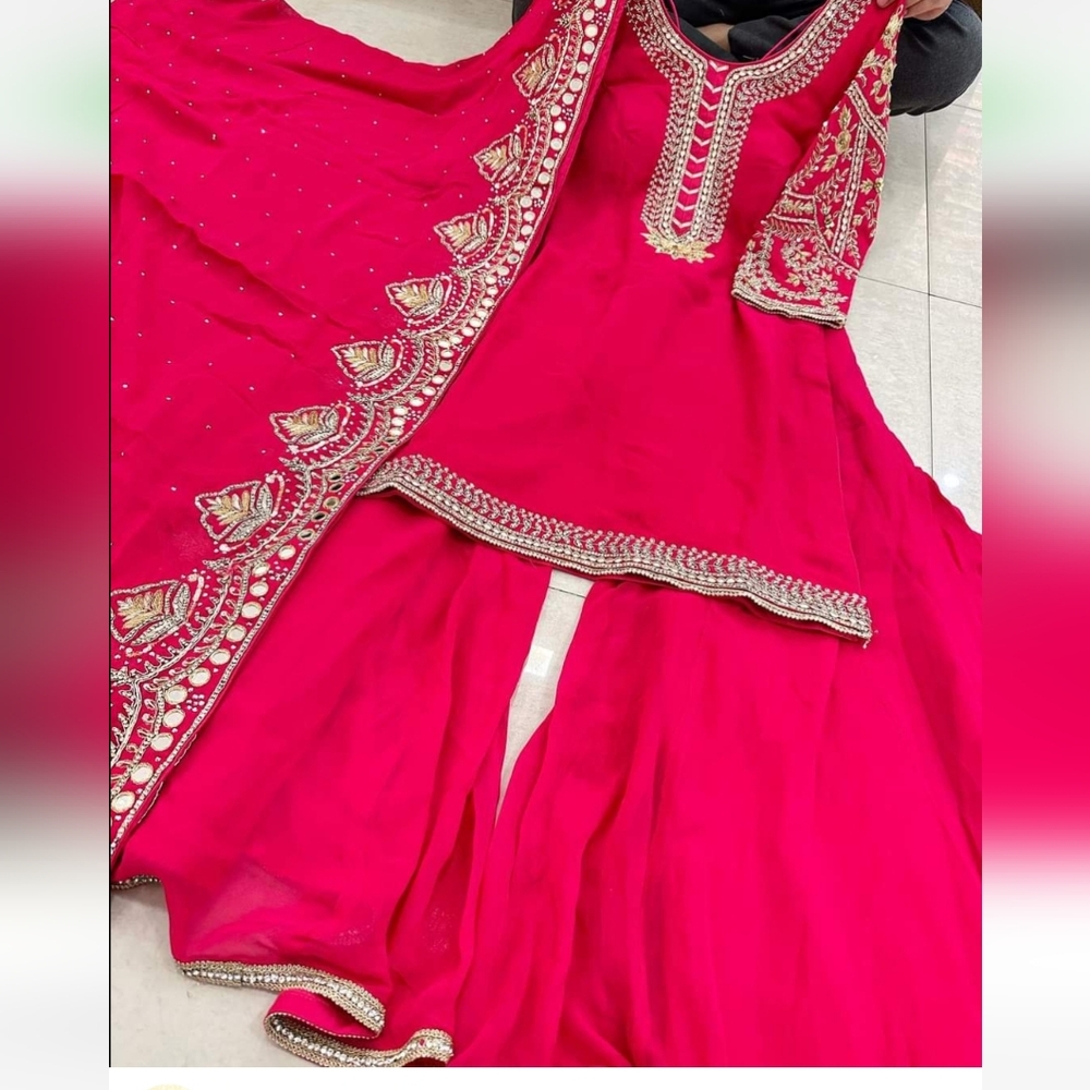 New pink bridal wide legs sharara palazzo suit